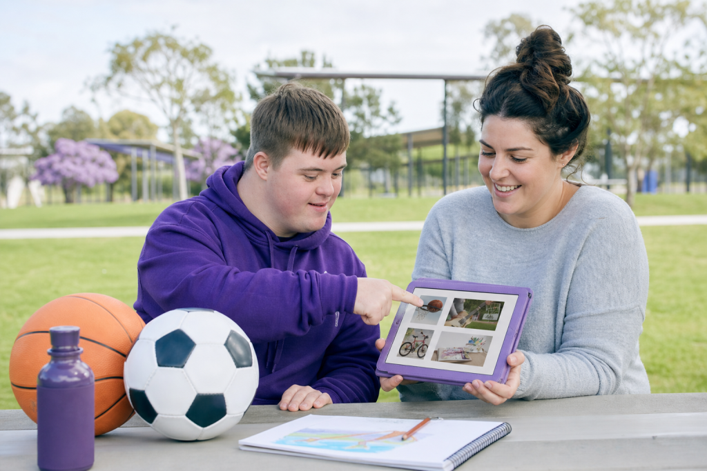 Participant choosing person-led activities with a support mentor