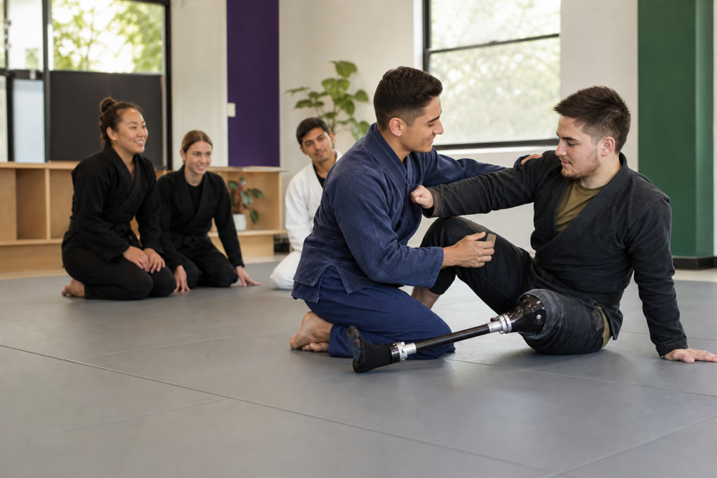 Inclusive Brazilian Jiu-Jitsu training session